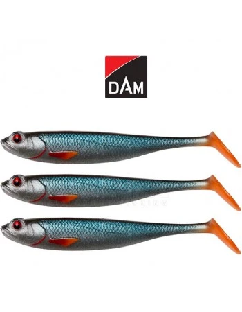 Сет от 3 бр. силиконови шадове DAM Shadster 9см, 7.2г, цвят Roach UV