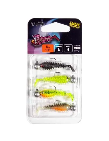 Сет шадове с джиг глави Fox Rage SpykeyFry UV Mixed, 40 мм, 3 г, 4 бр.