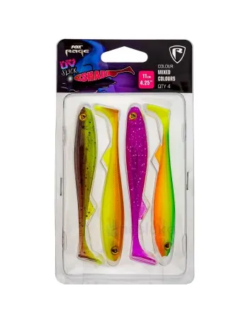 Комплект силиконови шадове Fox Rage Slick Shad Pack UV, 110 мм, NMC036, 4 бр.