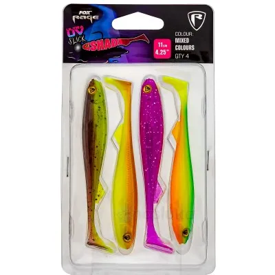 Комплект силиконови шадове Fox Rage Slick Shad Pack UV, 110 мм, NMC036, 4 бр.