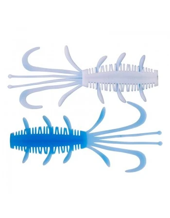 Силиконови примамки за риболов на пъстърва Kinetic NYX, Baby Blue/White, 6.5см, 10 бр.