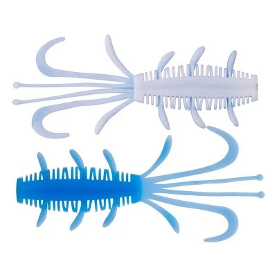 Силиконови примамки за риболов на пъстърва Kinetic NYX, Baby Blue/White, 6.5см, 10 бр.