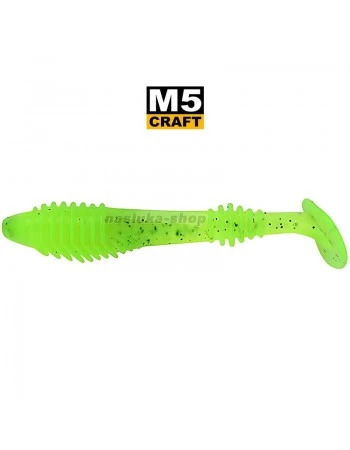 Силиконови примамки M5 Craft Chubby Shad 2.2" Chart Black Flake, 7 бр.