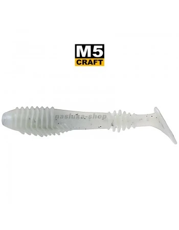 Силиконови примамки M5 Craft Chubby Shad 2.2" White Pearl, 7 бр.