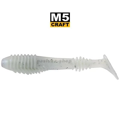 Силиконови примамки M5 Craft Chubby Shad 2.2" White Pearl, 7 бр.