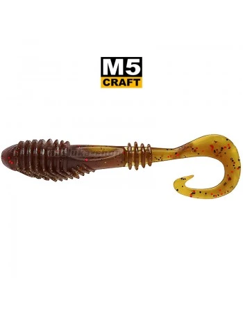Силиконови примамки M5 Craft Chubby 3.0" Brown Green, 5 бр.