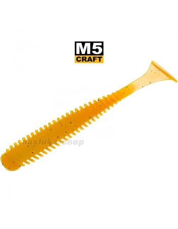 Силиконови примамки M5 Craft Jib 3.0" Motor Oil Caramel, 7 бр.