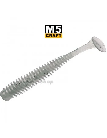Силиконови примамки M5 Craft Jib 3.0" White Pearl, 7 бр.