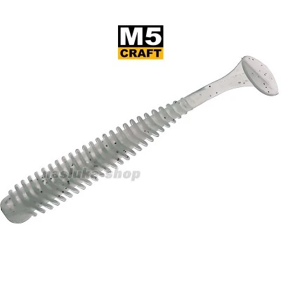 Силиконови примамки M5 Craft Jib 3.0" White Pearl, 7 бр.