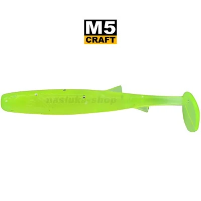 Силиконови примамки M5 Craft Joker Shad 1.5"/38 мм, цвят Chart Neon Flake, 10 бр.