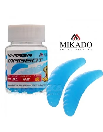 Силиконова ароматизирана камола Mikado M-Area Maggot, 4.2см, цвят BL, 10 бр.
