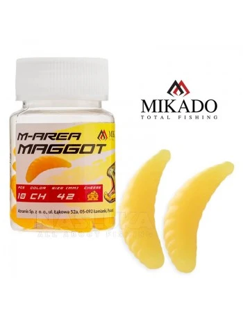 Силиконова ароматизирана камола Mikado M-Area Maggot, 4.2см, цвят CH, 10 бр.