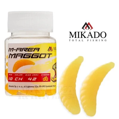 M-Area Maggot, 4.2см, цвят CH, 10 бр. Силиконова ароматизирана камола Mikado M-Area Maggot, 4.2см, цвят CH, 10 бр.
