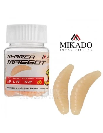 Силиконова ароматизирана камола Mikado M-Area Maggot, 4.2см, цвят LA, 10 бр.