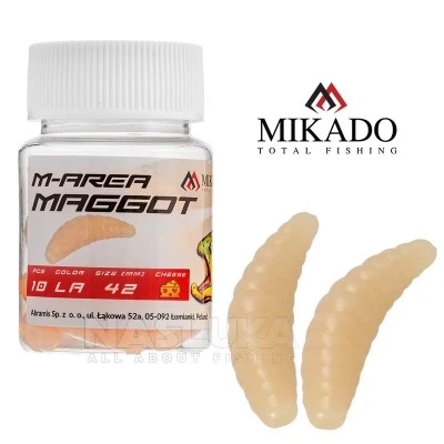 Силиконова ароматизирана камола Mikado M-Area Maggot, 4.2см, цвят LA, 10 бр.