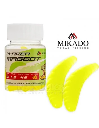 Силиконова ароматизирана камола Mikado M-Area Maggot, 4.2см, цвят LE, 10 бр.