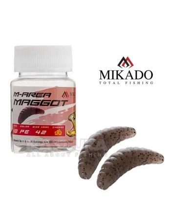 Силиконова ароматизирана камола Mikado M-Area Maggot, 4.2см, цвят PE, 10 бр.