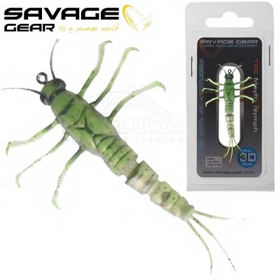 Изкуствена потъваща примамка Savage Gear 3D TPE Mayfly Nymph, 5см, 2.5г, Green