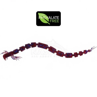 Силиконови червеи Westin Bloodteez Worm, 5.5см, цвят Indigo UV Red, 8 бр.