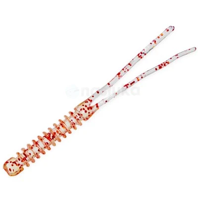Силиконови морски червеи Hopper Tail - Pearl Red Glitter, 52мм, 12 бр.