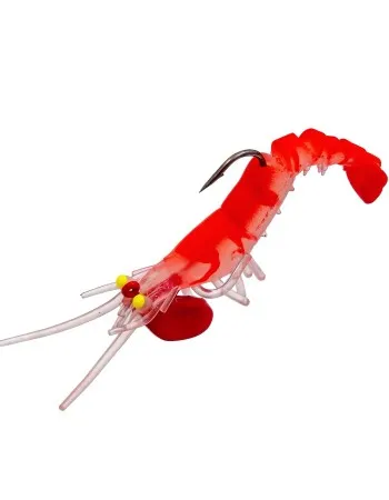 Силиконова примамка, скарида, 7 см, цвят Red 02