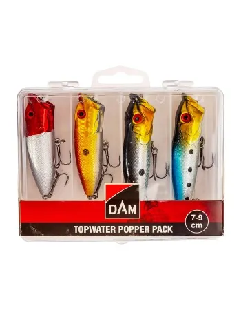 Комплект от 4 бр. попери DAM Topwater Popper Pack, 7-9 см
