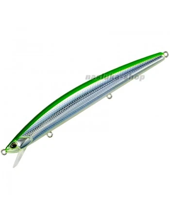 Потъващ морски воблер Duo Tide Minnow Lance 140S, 140мм, 25.5г, Green Back Silver