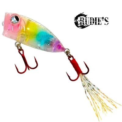 Воблер-попер Rudie's Meba Popper Z 35мм, 3.5г, цвят Marble Silver Lame