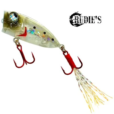 Воблер-попер Rudie's Meba Popper Z 35мм, 3.5г, цвят Whitebait Silver Lame