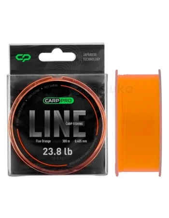 Carp Pro Carp Fishing Line, Fluo Orange - Влакно с флуорокарбоново покритие, 300м