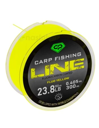 Carp Pro Carp Fishing Line, Fluo Yellow - Влакно с флуорокарбоново покритие, 300м