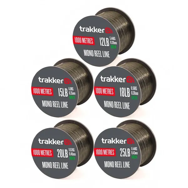 Trakker Mono Reel Line, Монофилно шаранско влакно, Green, 1000 м — снимка 3