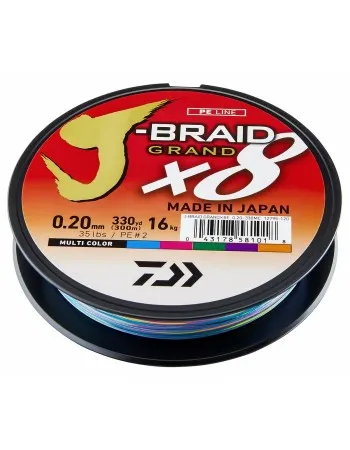 Плетено влакно Daiwa J-Braid x8 Grand, Multicolor, 300 м