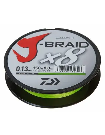Плетено влакно Daiwa J-Braid x8, Chartreuse, 300 м