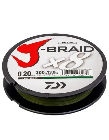 Плетено влакно Daiwa J-Braid x8, Dark Green, 300 м