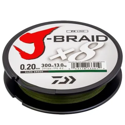 Плетено влакно Daiwa J-Braid x8, Dark Green, 300 м