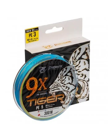 Плетено 9-нишково влакно Pioneer Tiger 9x, 300м, Multicolor