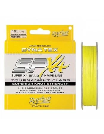 Плетено 4-нишково влакно Rapture Dyna Tex SP X4 HV, 135м, Yellow