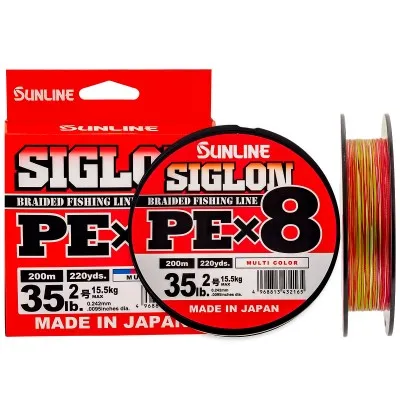 Японско плетено 8-нишково влакно Sunline Siglon PEx8, Multi Color, 200 м