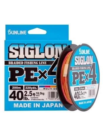 Sunline Siglon PEx4, Multi Color - Японско 4-нишково плетено влакно, 200м