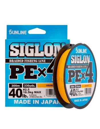 Sunline Siglon PEx4, Orange - Японско 4-нишково плетено влакно, 300м
