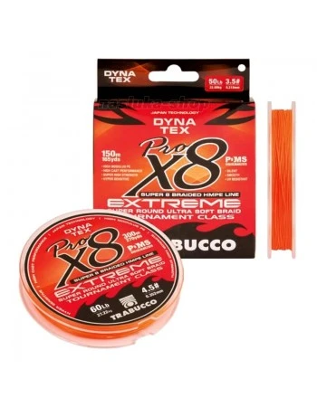 Плетено 8-нишково влакно Trabucco Dyna Tex Pro X8 Extreme, 300м, Bright Orange
