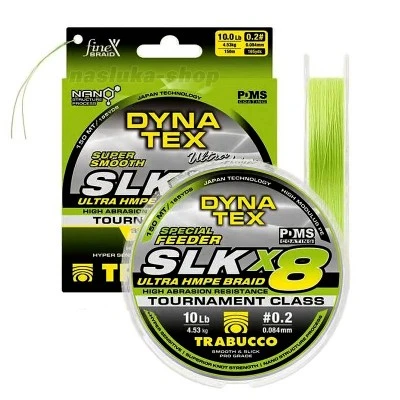 Плетено 8-нишково влакно Trabucco Dyna Tex SLK X8, 150м, Lime Green
