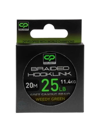 CP Delight Braided Hooklink Sinking, Weedy Green - Потъващо влакно за шарански поводи, 20м