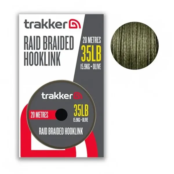Плетено влакно за монтажи Trakker Raid Braided Hooklink, Olive, 20 м — снимка 1
