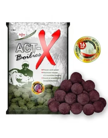 Протеинови топчета Carp Zoom Act-X Boilies, 16 мм, 800 г, Hot Spice/Garlic