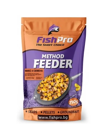 Захранващ микс за риболов FishPro 4 семена, 700г