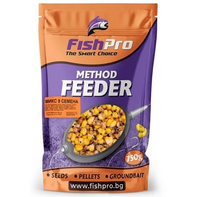 Захранващ микс за риболов FishPro 9 семена, 700г