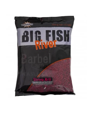 Пелети Dynamite Baits Big Fish River Barbel Carp, Shrimp & Krill, 1.8кг
