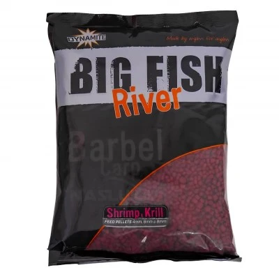 Пелети Dynamite Baits Big Fish River Barbel Carp, Shrimp & Krill, 1.8кг